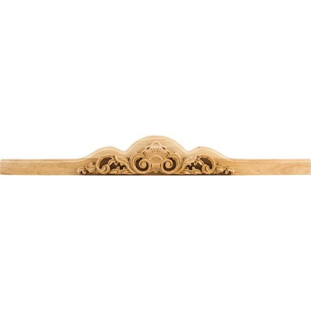 HARDWARE RESOURCES 40" Wx1-1/2"Dx5"H Hand Carved Rubberwood Shell Valance AP001-RW